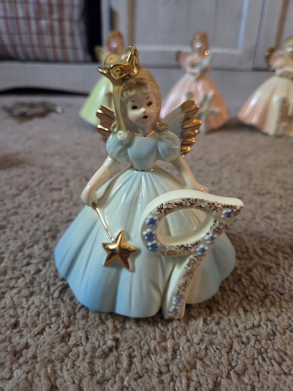 Vintage Josef Originals Ceramic Blue 9th Birthday Girl Figurine EUC